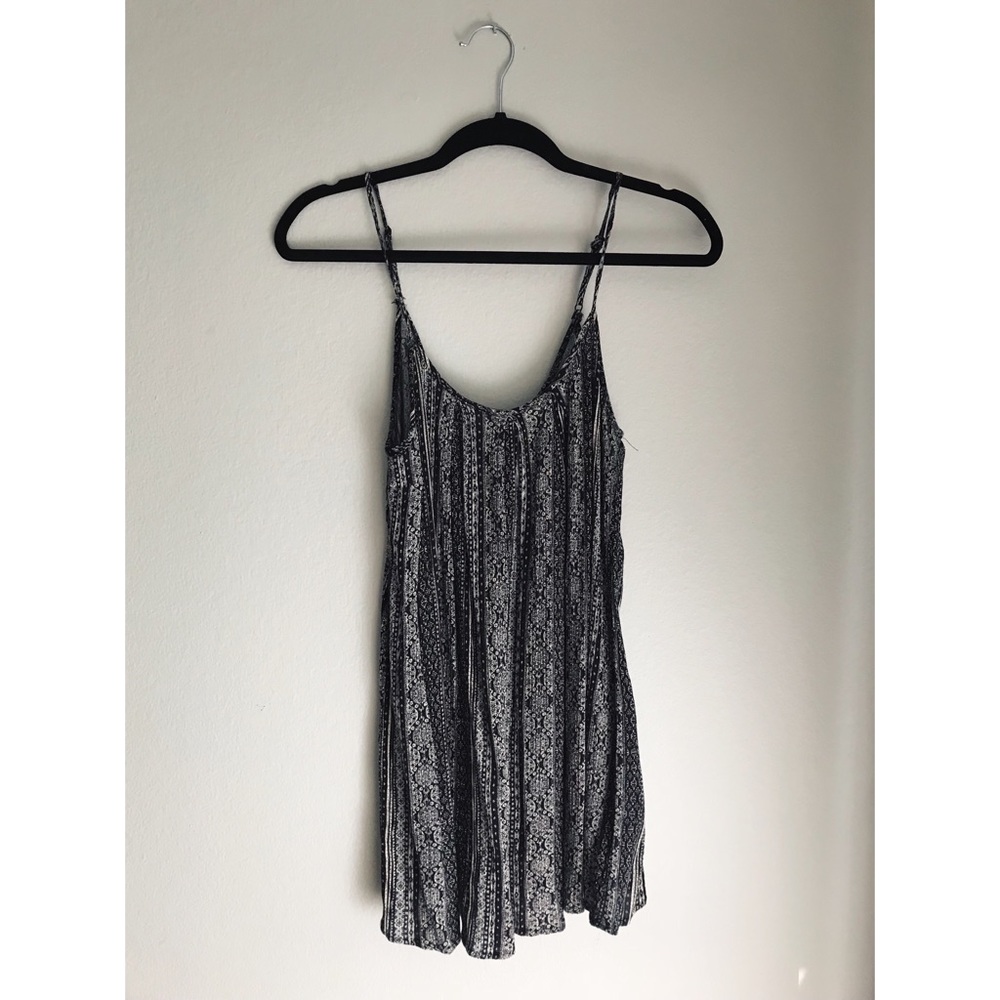 Pattern Grey/Blue Mini Flowy Dress